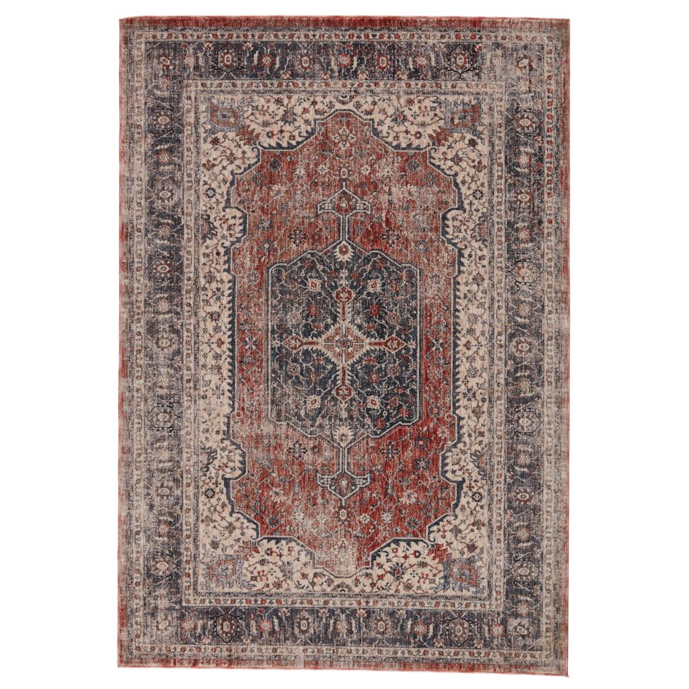 Vibe by Jaipur Living VND04 Temple Medallion Gray/ Red Area Rug (5