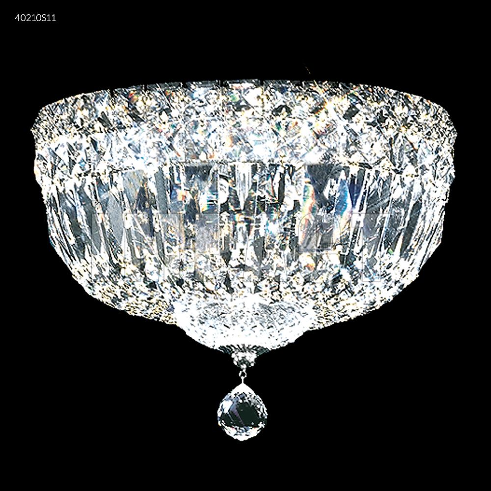 James R Moder Crystal 40210S11 All Crystal Flush Mount in Silver
