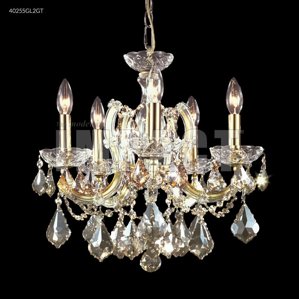 James R Moder Crystal 40255S2GT Maria Theresa 5 Arm Chandelier in Silver