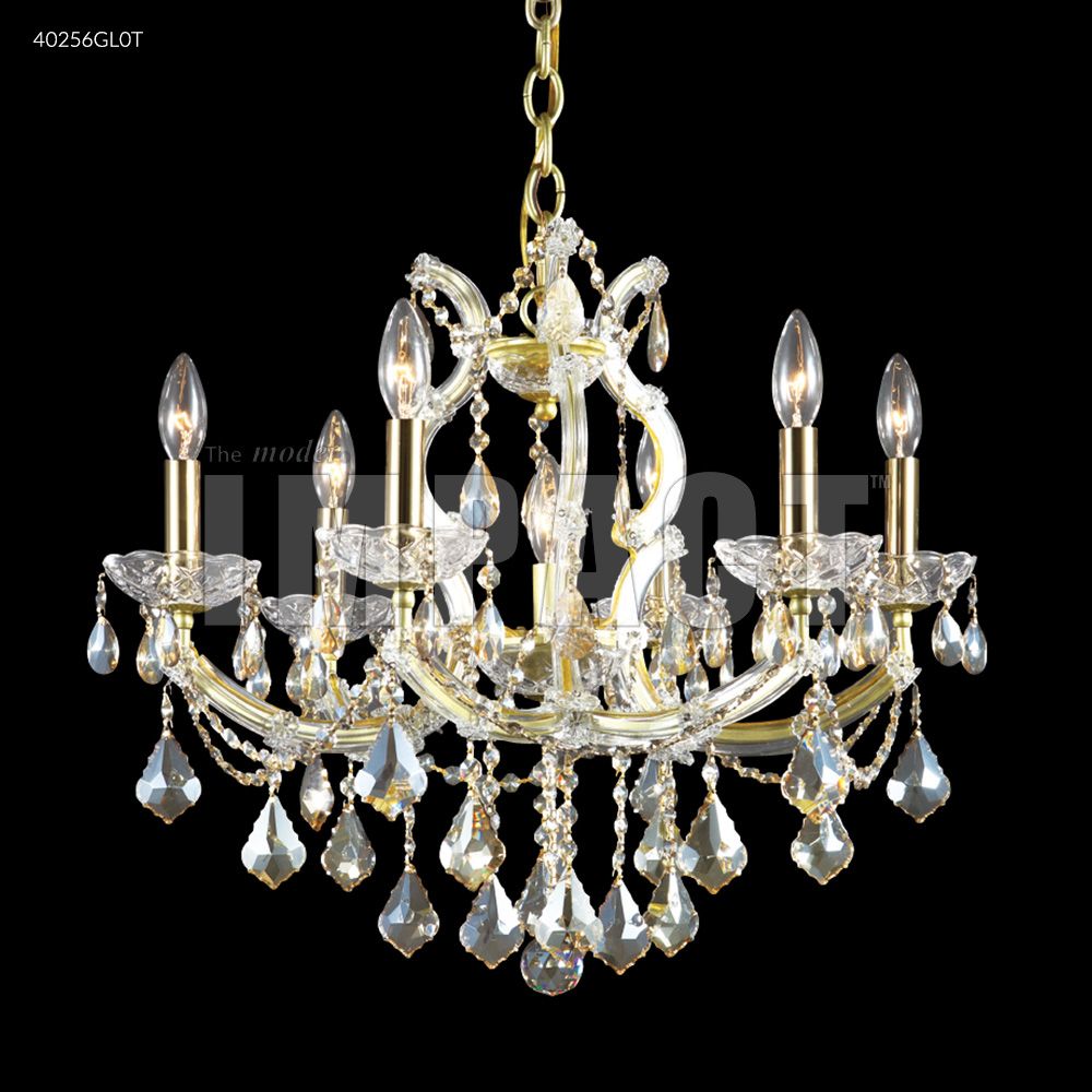 James R Moder Crystal 40256GL0T Maria Theresa 6 Arm Chandelier in Gold Lustre