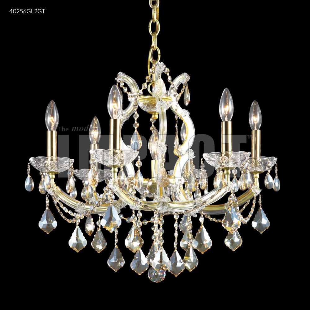 James R Moder Crystal 40256GL2GT Maria Theresa 6 Arm Chandelier in Gold Lustre