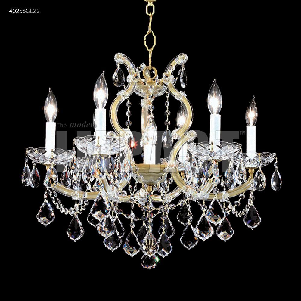 James R Moder Crystal 40256S00 Maria Theresa 6 Arm Chandelier in Silver