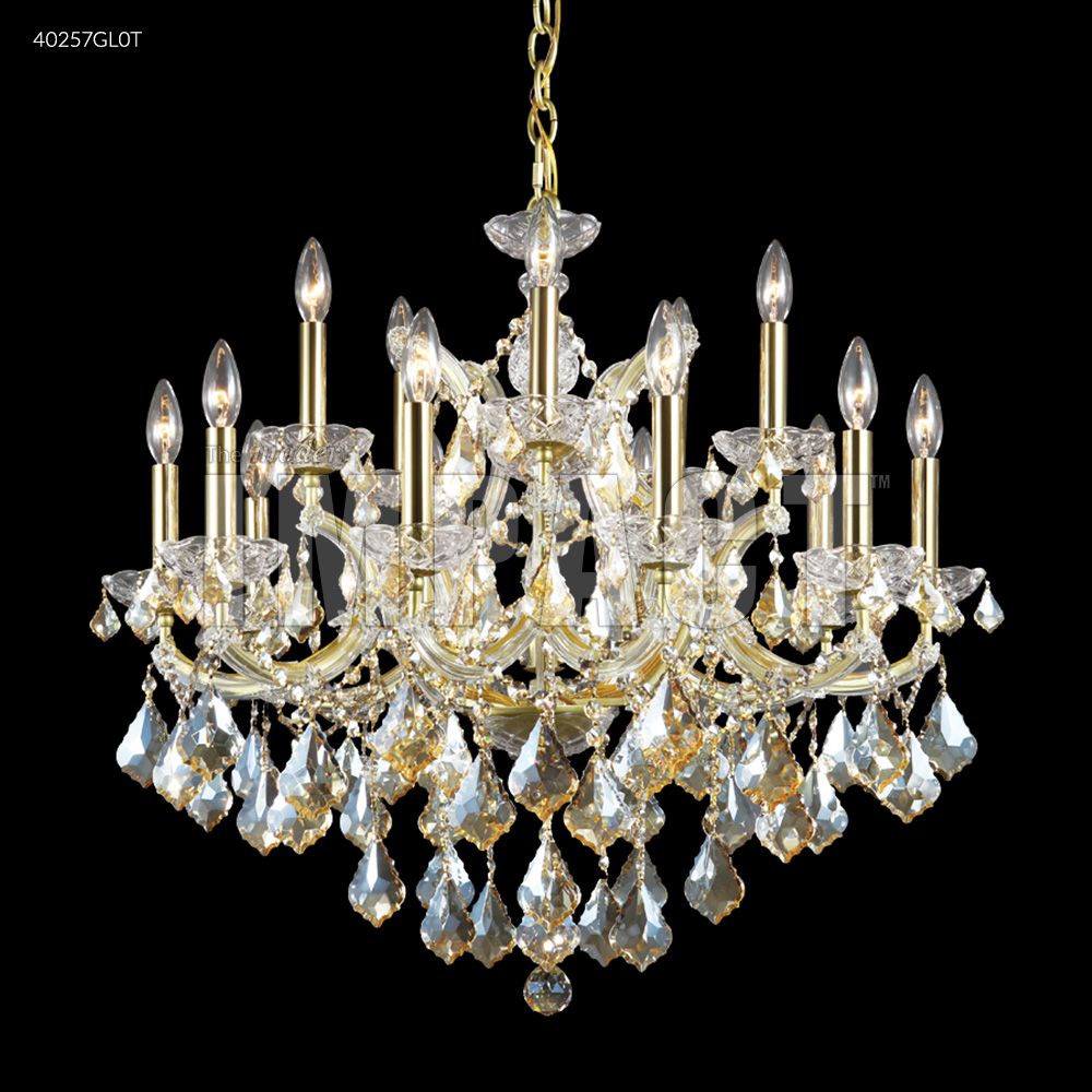 James R Moder Crystal 40257GL0T Maria Theresa 15 Arm Chandelier in Gold Lustre