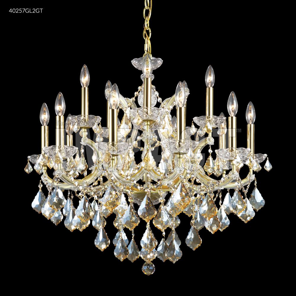 James R Moder Crystal 40257GL2GT Maria Theresa 15 Arm Chandelier in Gold Lustre