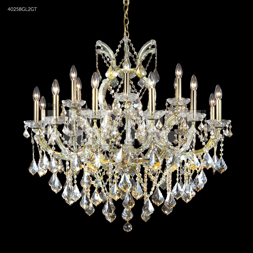 James R Moder Crystal 40258GL2GT Maria Theresa 18 Arm Chandelier in Gold Lustre