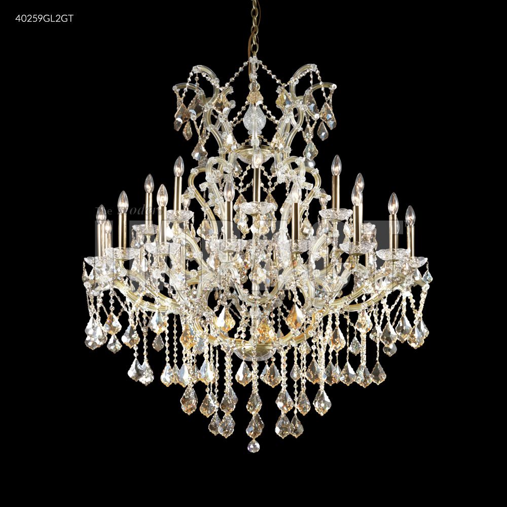 James R Moder Crystal 40259GL2GT Maria Theresa 24 Arm Entry Chandelier in Gold Lustre