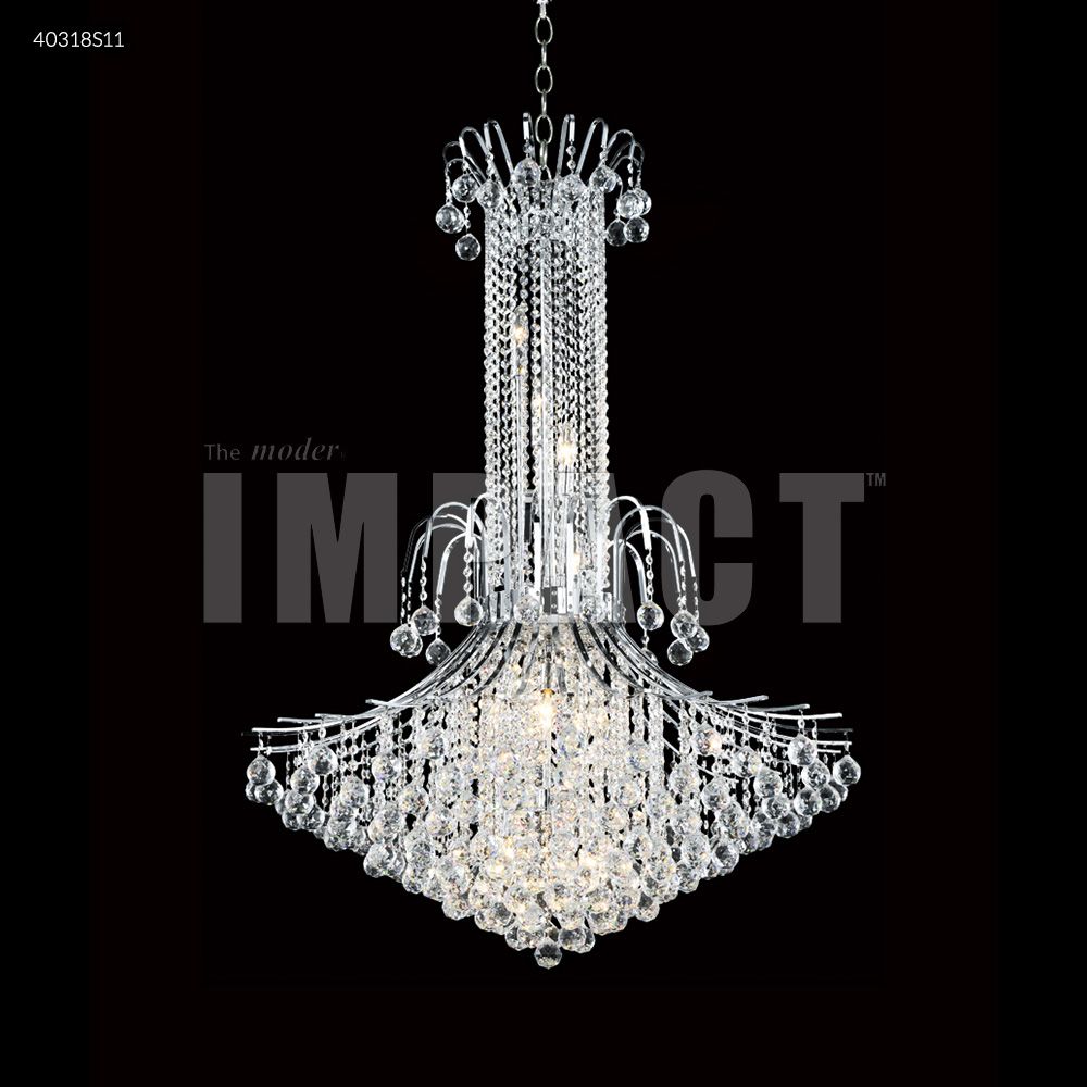 James R Moder Crystal 40318S11 Cascade Entry Chandelier in Silver