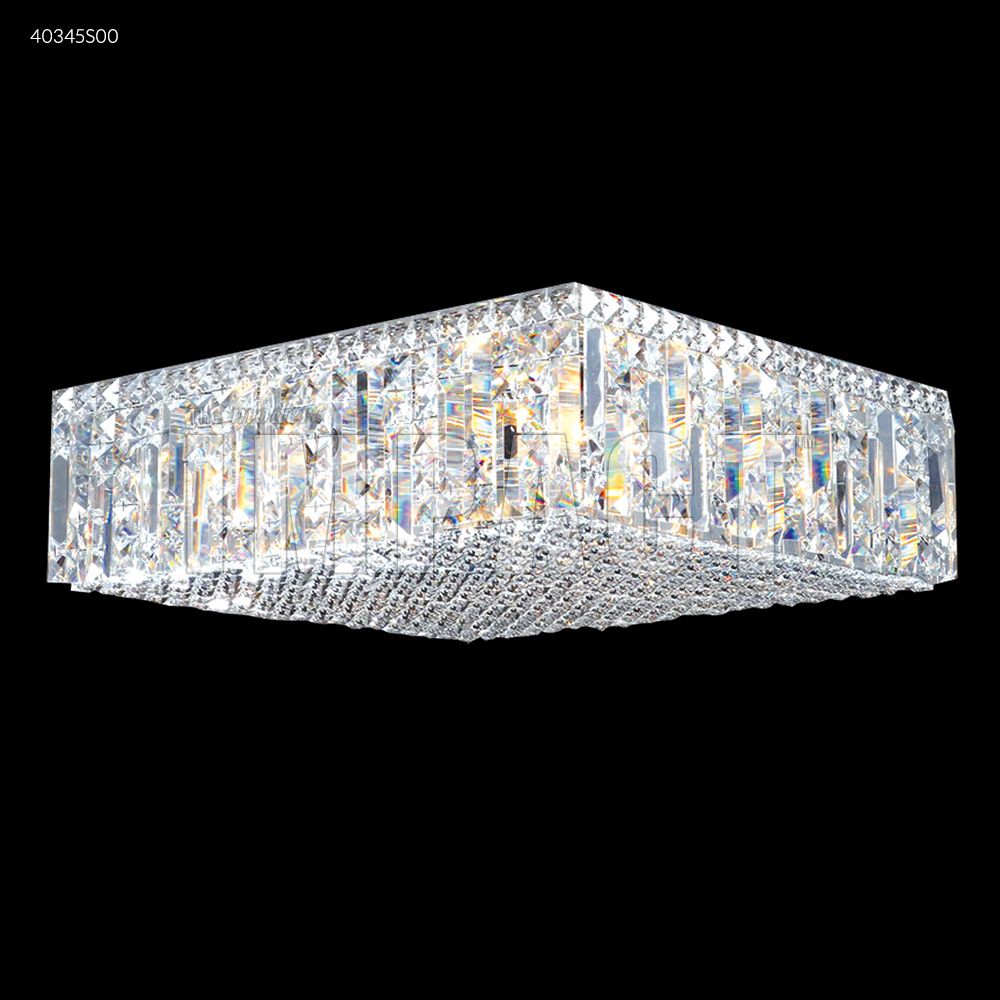 James R Moder Crystal 40345S00 Contemporary Flush Mount in Silver
