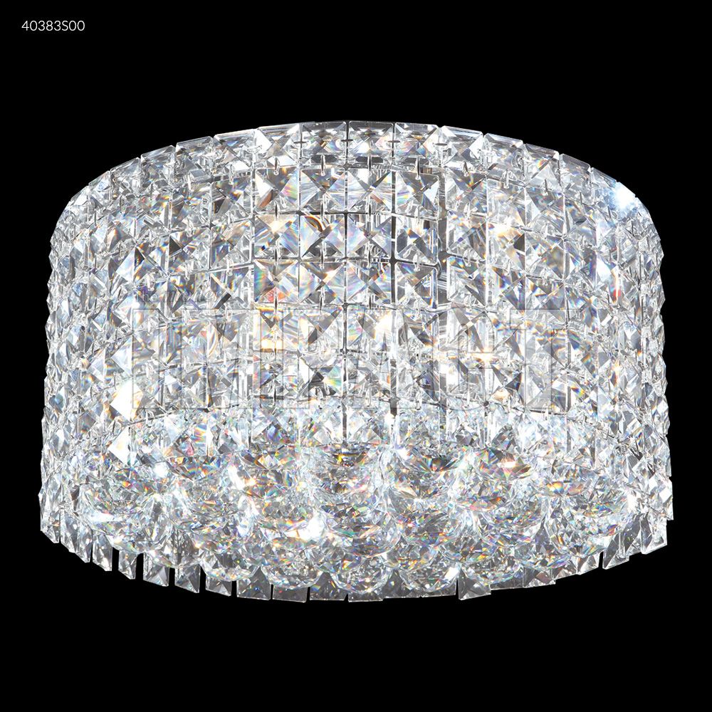 James R Moder Crystal 40383S00 Contemporary Flush Mount in Silver