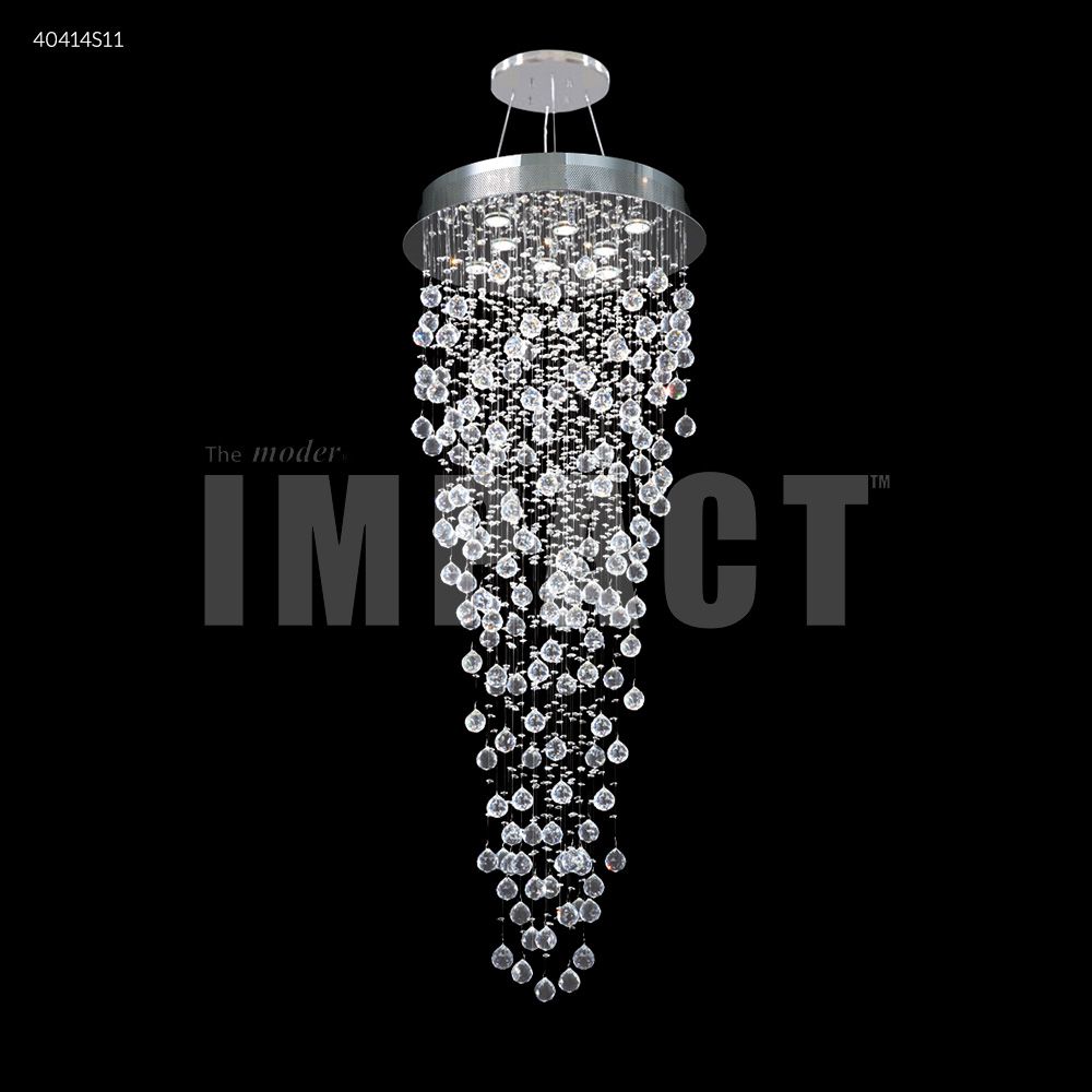 James R Moder Crystal 40414S11 Crystal Rain Entry Chandelier in Silver