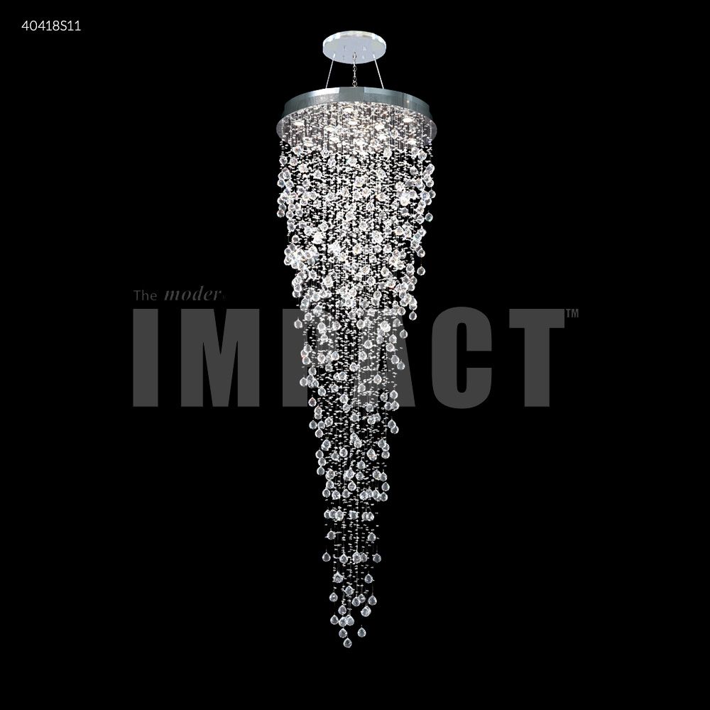 James R Moder Crystal 40418S11 Crystal Rain Entry Chandelier in Silver