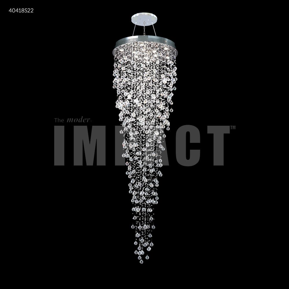 James R Moder Crystal 40418S22 Crystal Rain Entry Chandelier in Silver