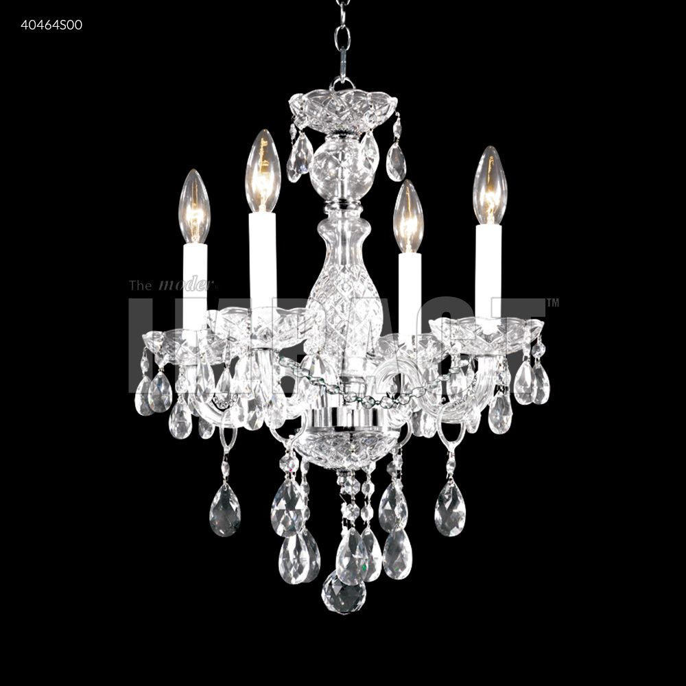 James R Moder Crystal 40464S00 Palace Ice 4 Arm Chandelier in Silver