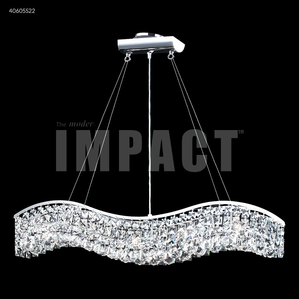 James R Moder Crystal 40605S22 Contemporary Wave Chandelier in Silver