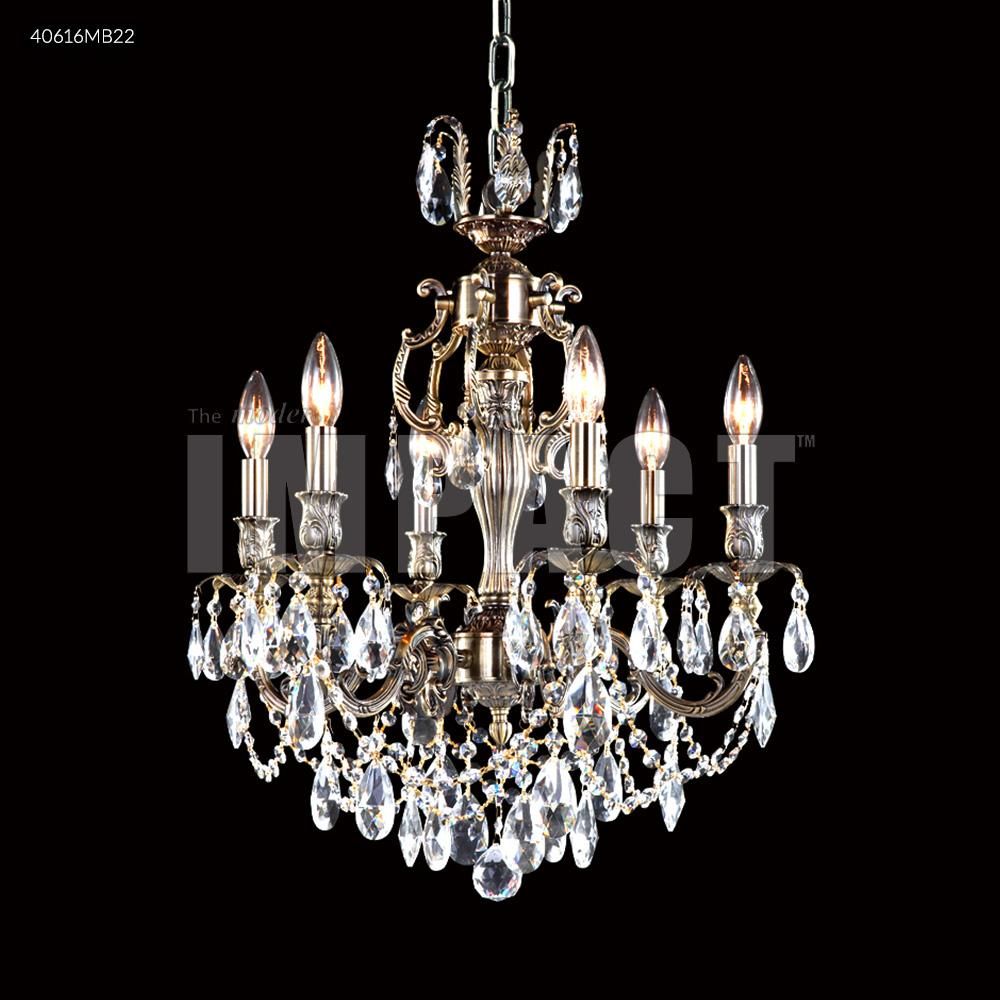 James R Moder Crystal 40616S22 Brindisi 6 Arm Chandelier in Silver