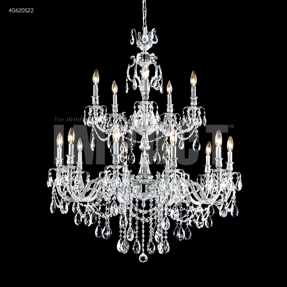 James R Moder Crystal 40620S22 Brindisi 15 Arm Chandelier in Silver