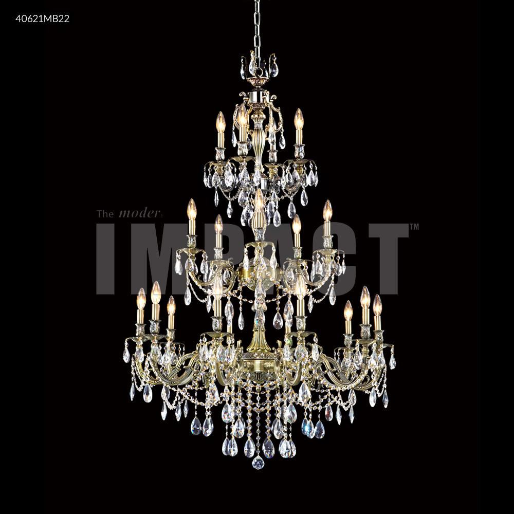 James R Moder Crystal 40621S00 Brindisi 20 Arm Entry Chandelier in Silver