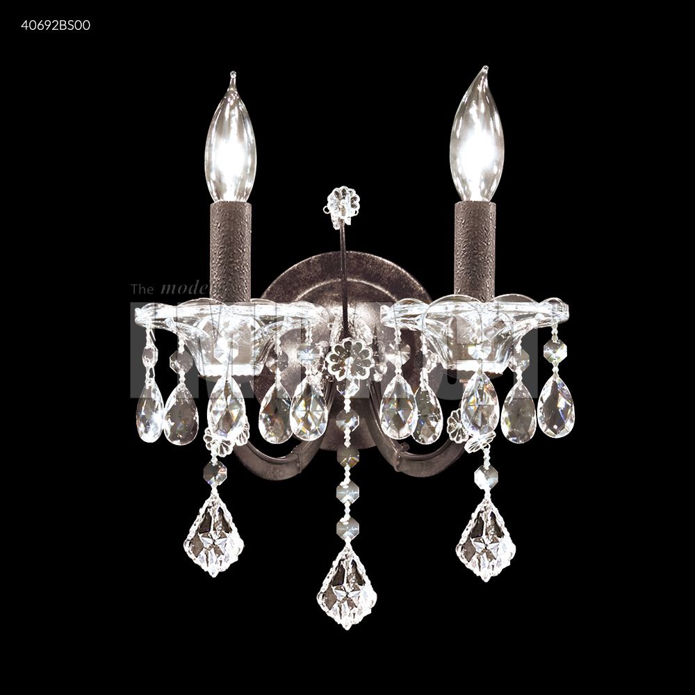 James R Moder Crystal 40692BS00 Cosenza 2 Arm Wall Sconce in Burnt Sienna