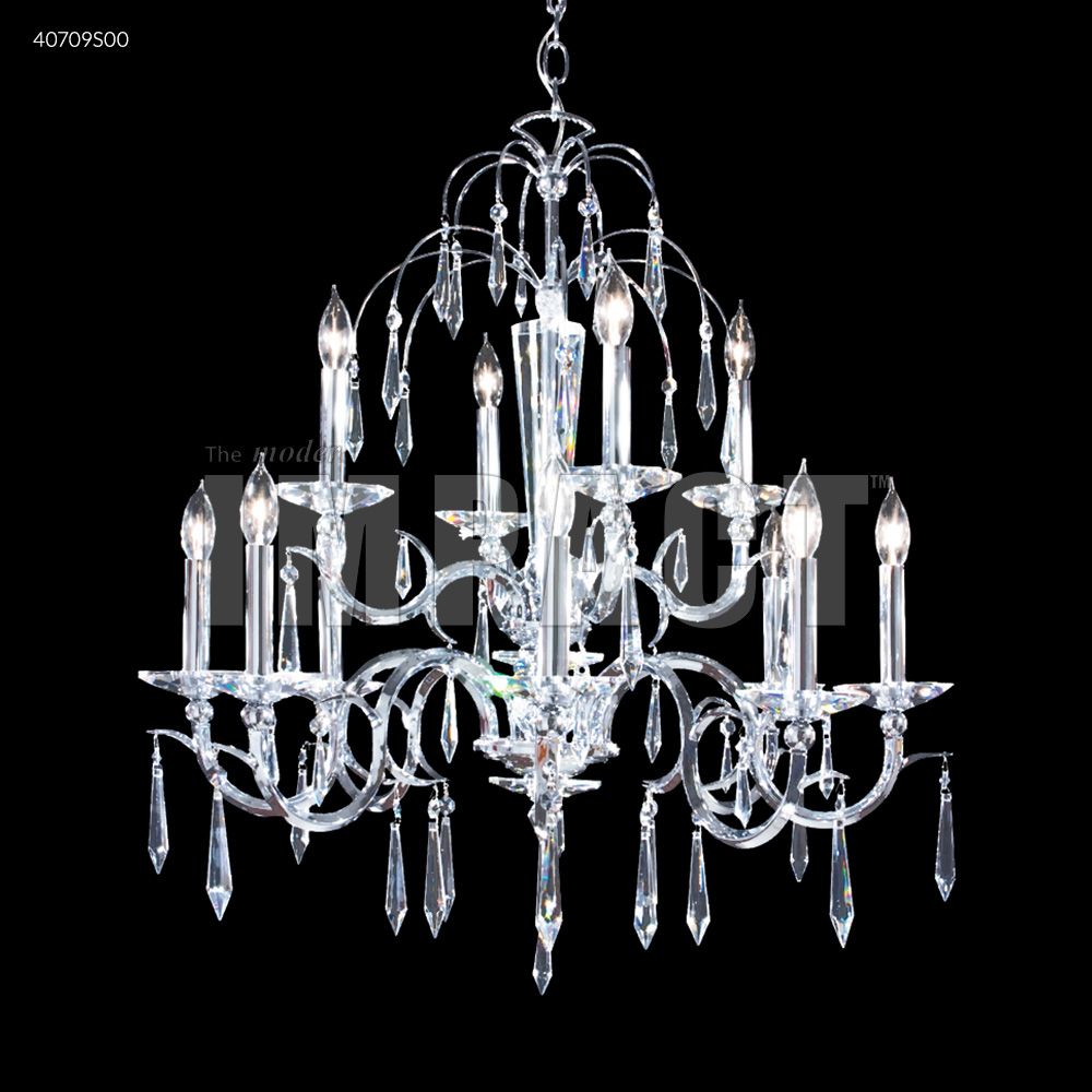 James R Moder Crystal 40709S00 Contemporary 12 Arm Chandelier in Silver
