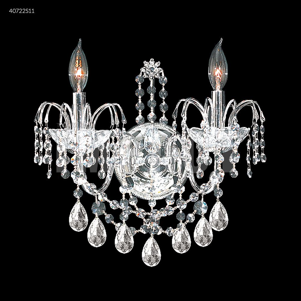 James R Moder Crystal 40722S11 Regalia 2 Arm Wall Sconce in Silver