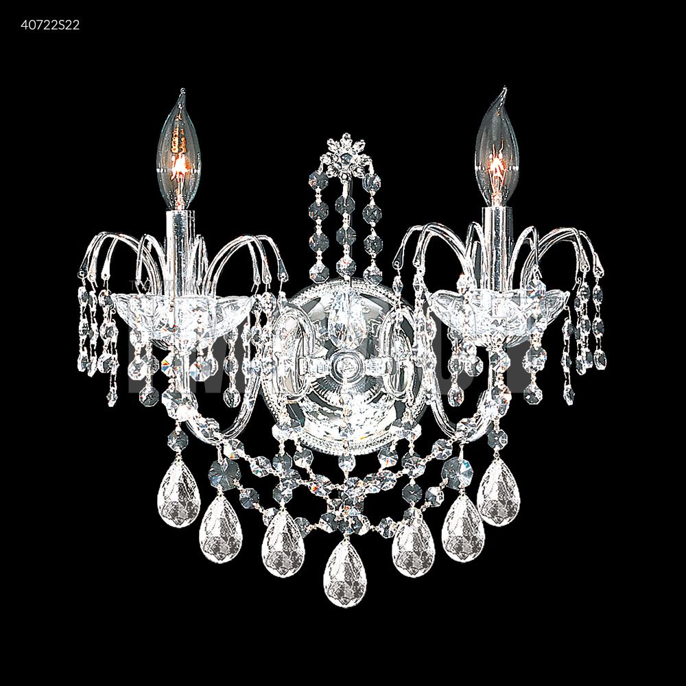 James R Moder Crystal 40722S22 Regalia 2 Arm Wall Sconce in Silver