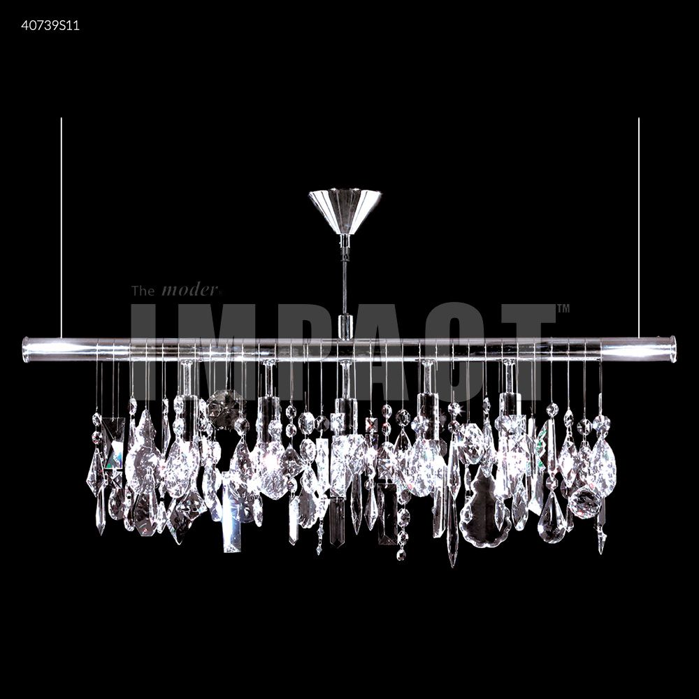 James R Moder Crystal 40739S11 Contemporary Linear Chandelier in Silver