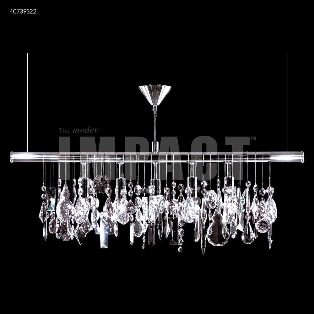 James R Moder Crystal 40739S22 Contemporary Linear Chandelier in Silver