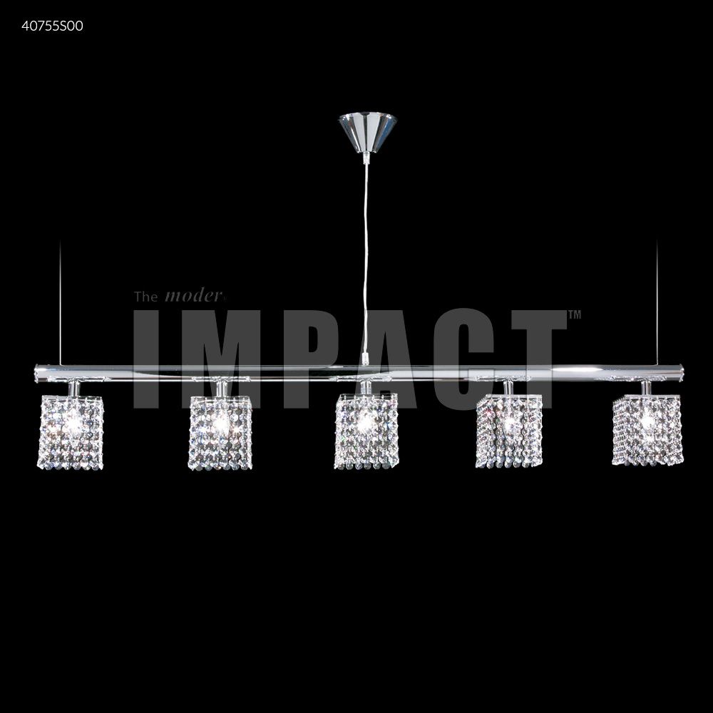 James R Moder Crystal 40755S00 Contemporary Linear Chandelier in Silver