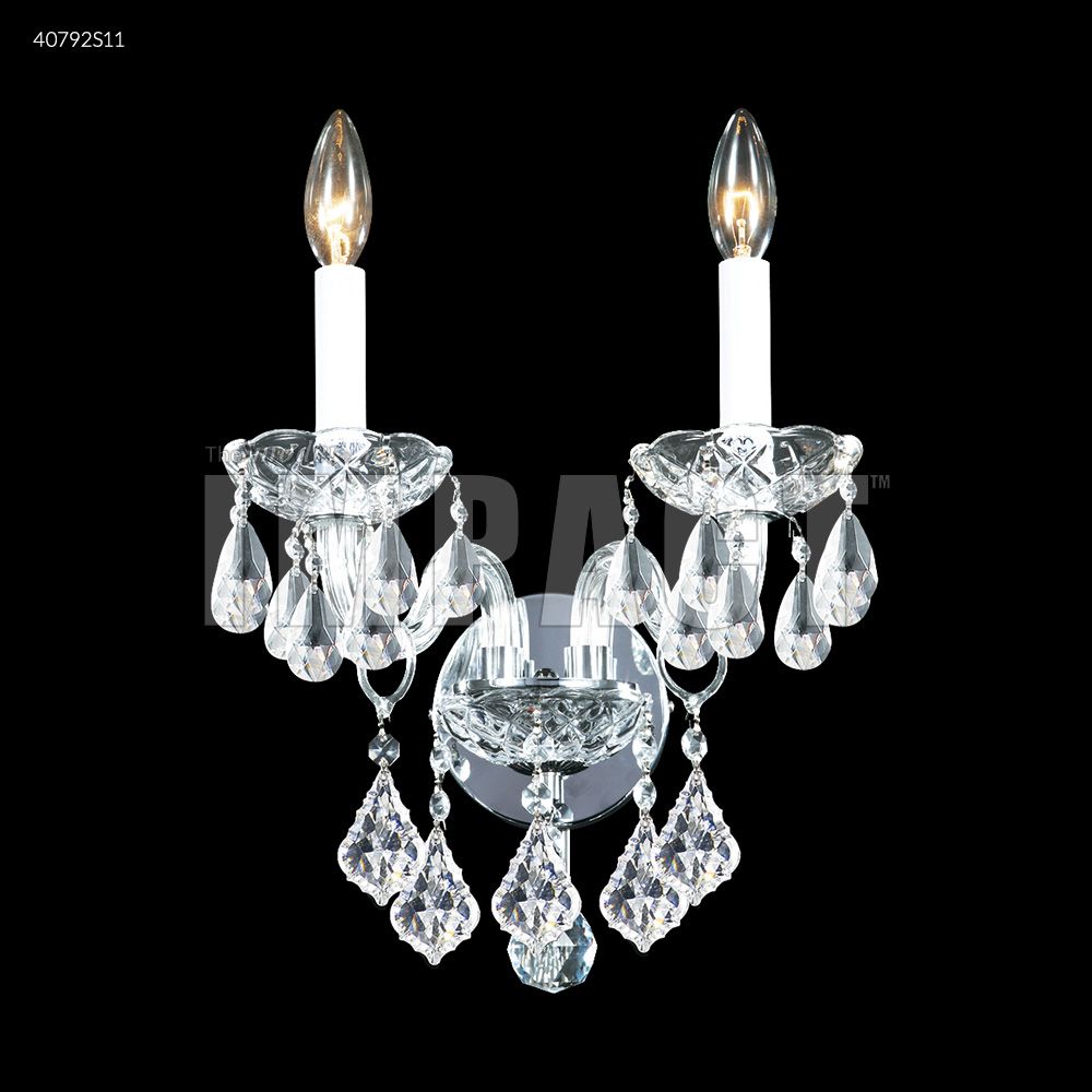 James R Moder Crystal 40792S11 Palace Ice 2 Arm Wall Sconce in Silver