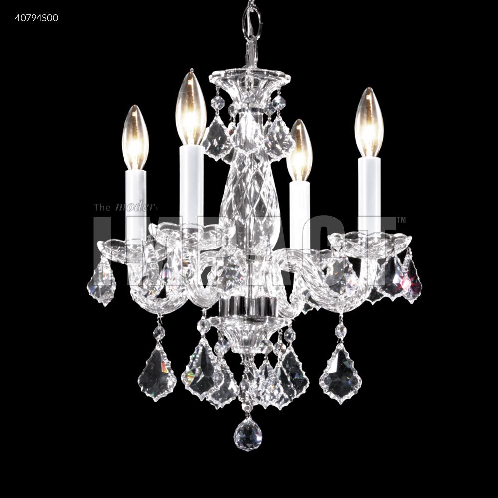 James R Moder Crystal 40794S00 Palace Ice 4 Arm Chandelier in Silver
