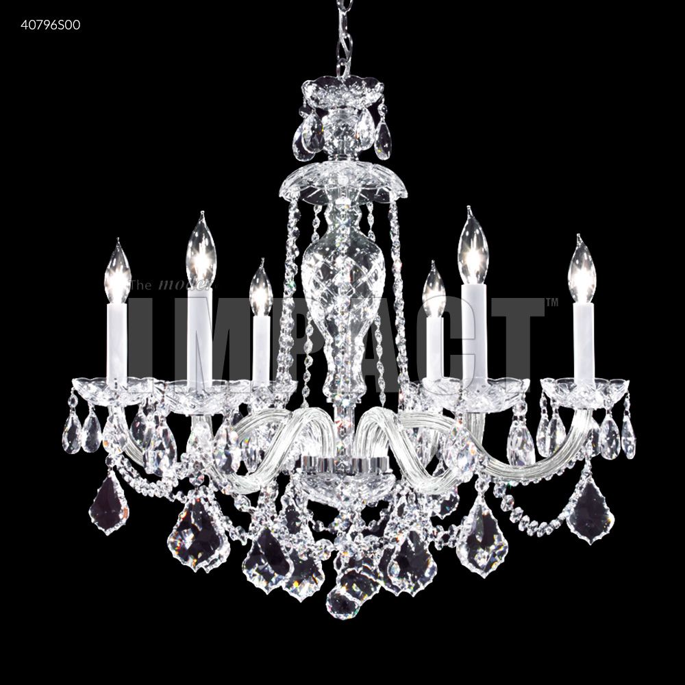 James R Moder Crystal 40796S00 Palace Ice 6 Arm Chandelier in Silver