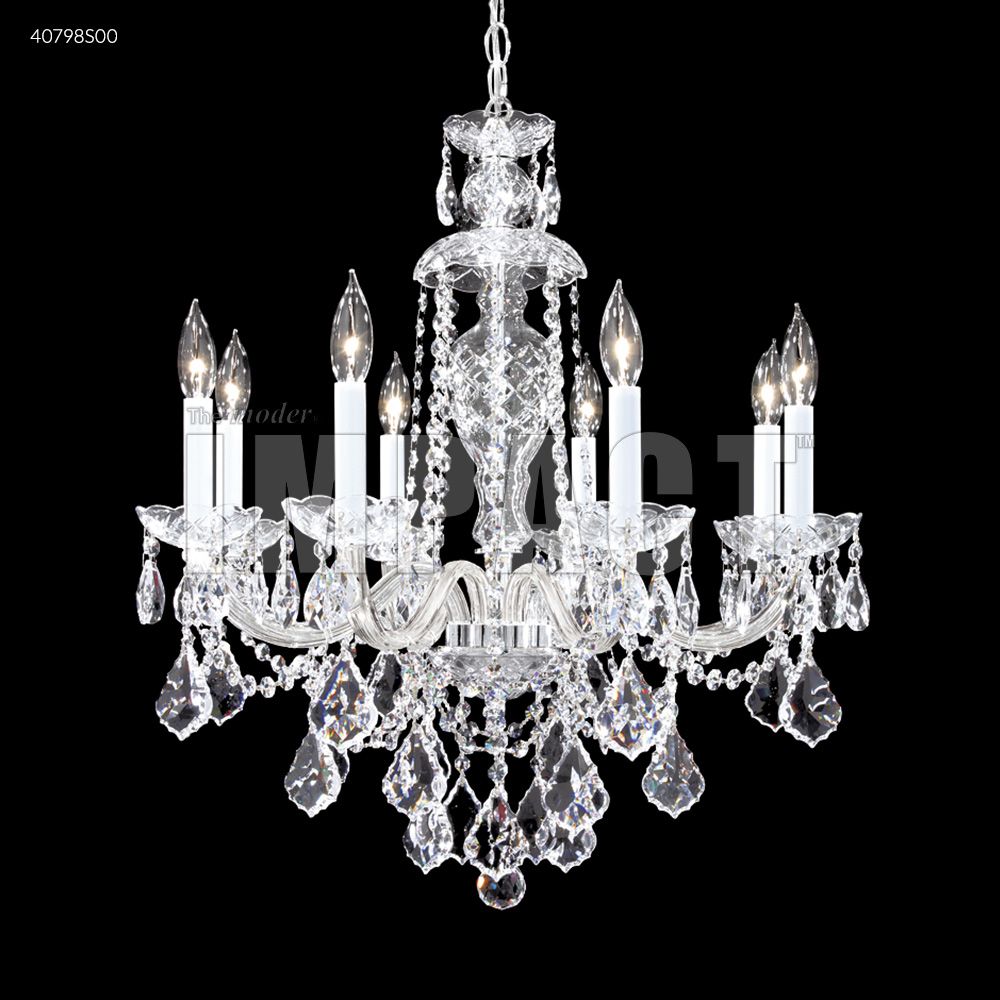 James R Moder Crystal 40798S00 Palace Ice 8 Arm Chandelier in Silver