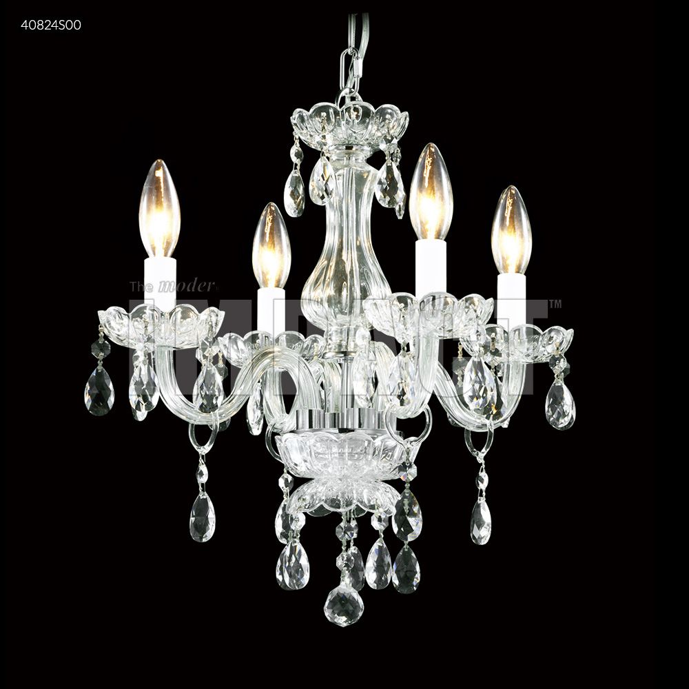 James R Moder Crystal 40824S00 Mini 4 Arm Chandelier in Silver