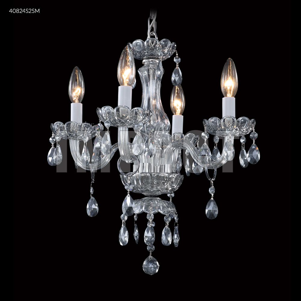 James R Moder Crystal 40824S2SM Mini 4 Arm Chandelier in Silver