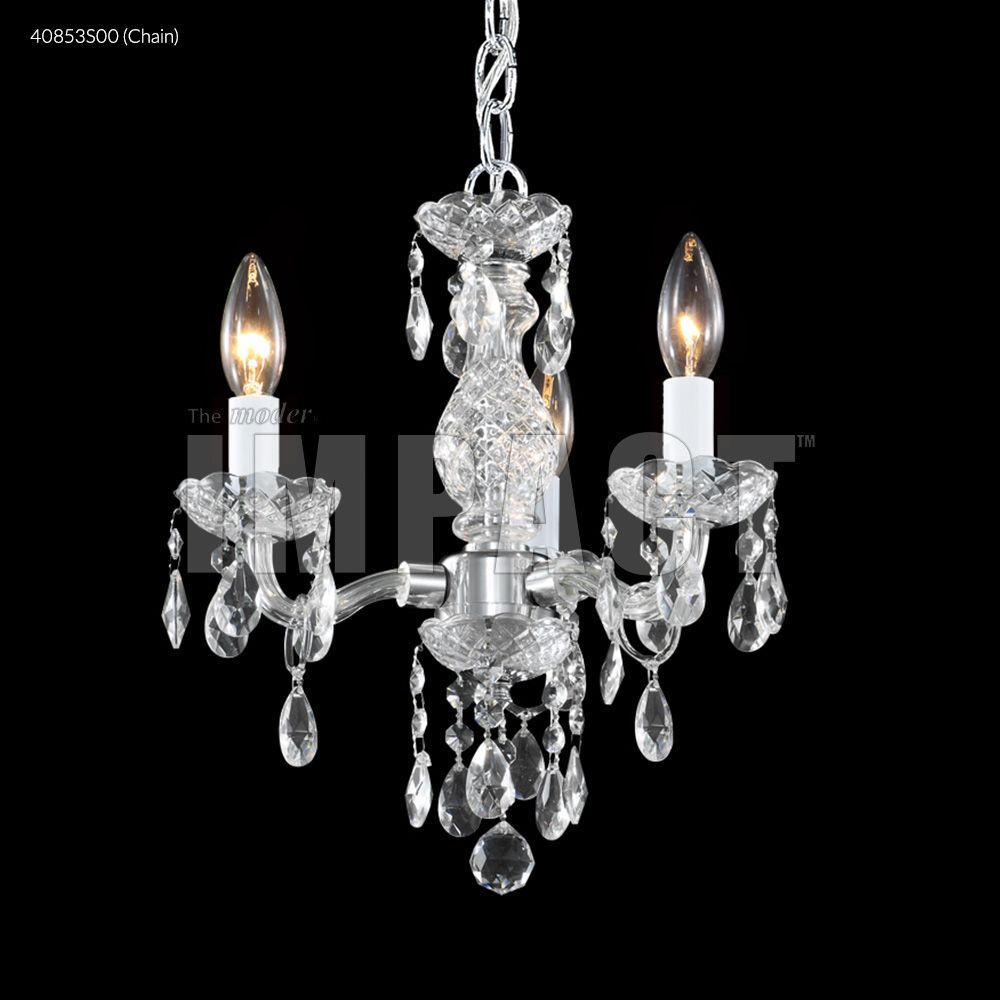 James R Moder Crystal 40853S00 Mini 3 Arm Chandelier in Silver