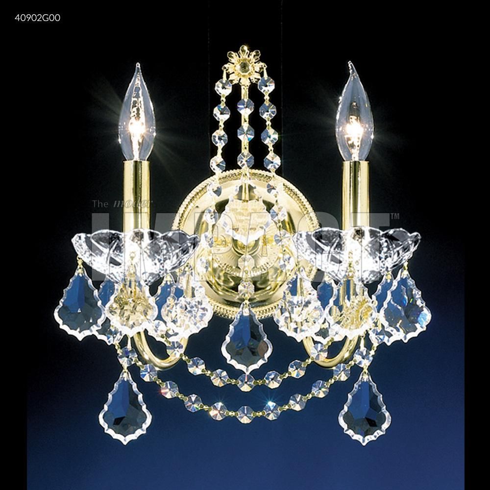 James R Moder Crystal 40902G00 Regalia 2 Arm Wall Sconce in Gold