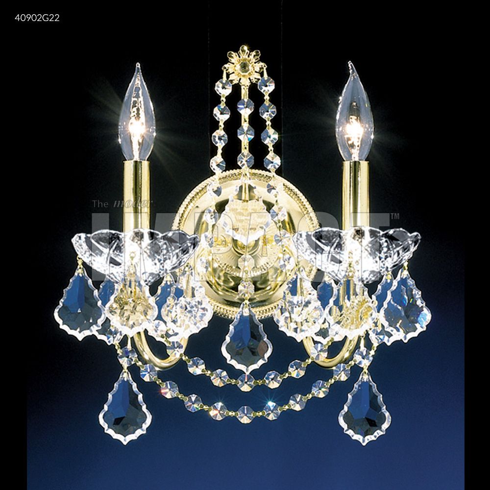 James R Moder Crystal 40902G22 Regalia 2 Arm Wall Sconce in Gold