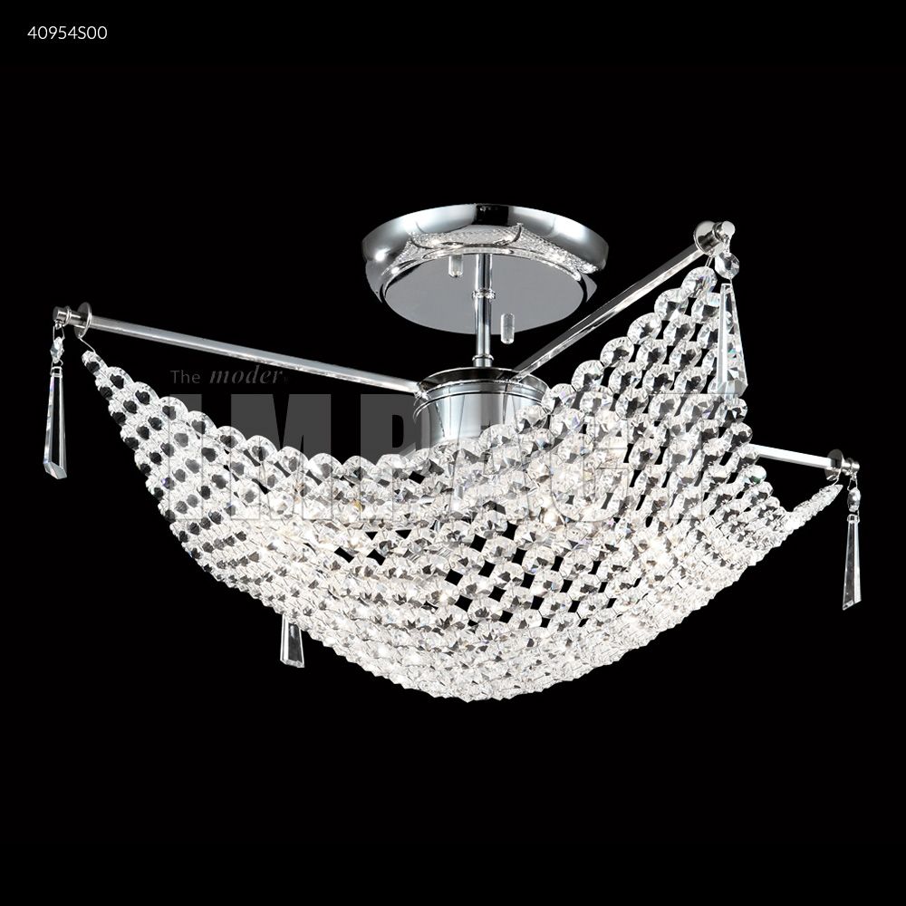 James R Moder Crystal 40954S00 All Crystal Flush Mount in Silver