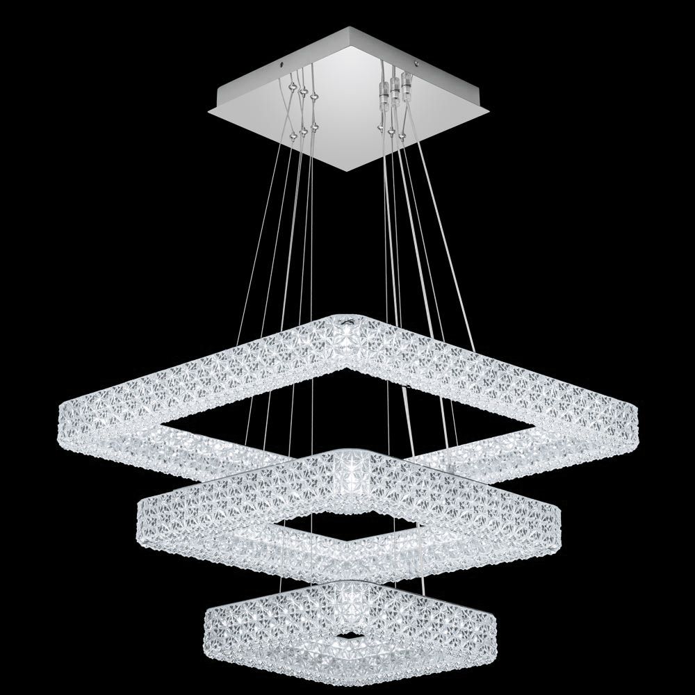 James R Moder Crystal 41138S22LED LED Acrylic Chandelier In Silver Finish