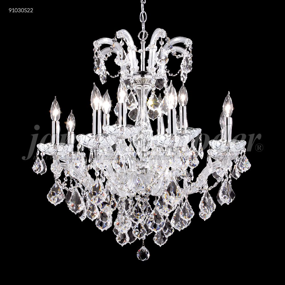 James R Moder Crystal 91030S22 Maria Theresa 12 Arm Chandelier in Silver