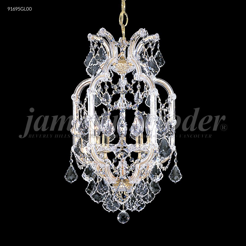 James R Moder Crystal 91695GL00 Maria Theresa 5 Light Pendant in Gold Lustre