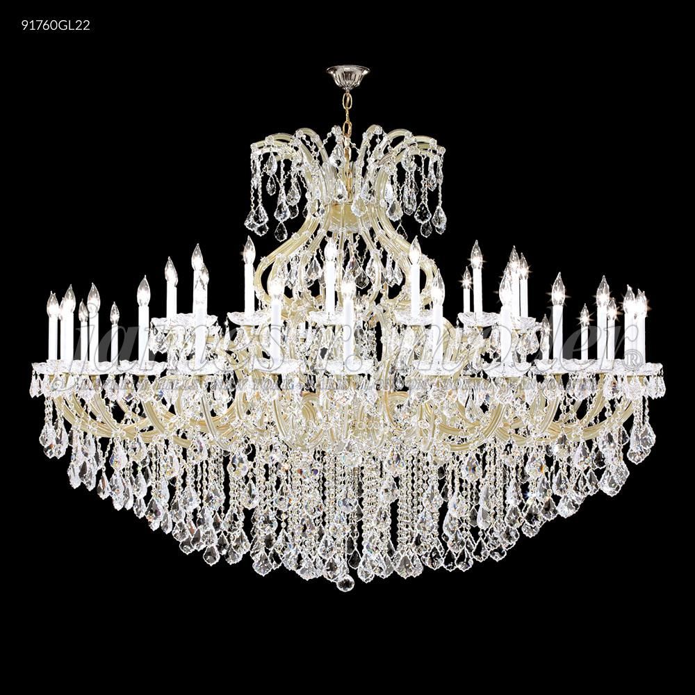 James R Moder Crystal 91760GL2GTX Maria Theresa 48 Arm Chandelier in Gold Lustre