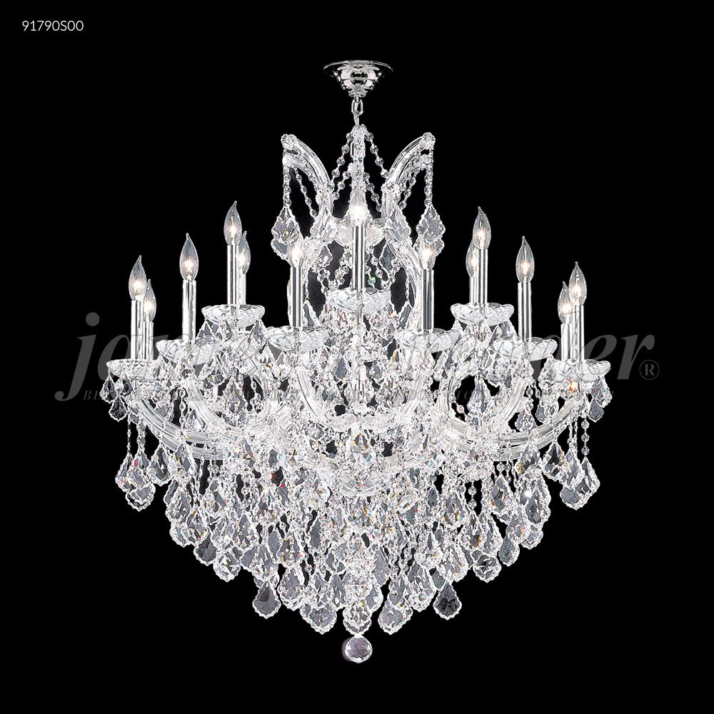 James R Moder Crystal 91790S00 Maria Theresa 18 Arm Chandelier in Silver