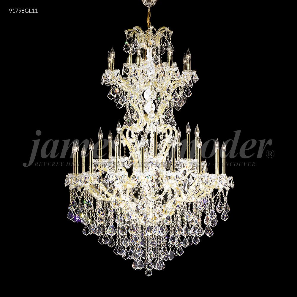 James R Moder Crystal 91796GL11 Maria Theresa 36 Arm Chandelier in Gold Lustre