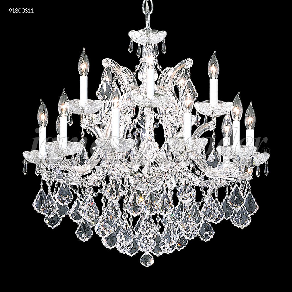 James R Moder Crystal 91800S11 Maria Theresa 15 Arm Chandelier in Silver