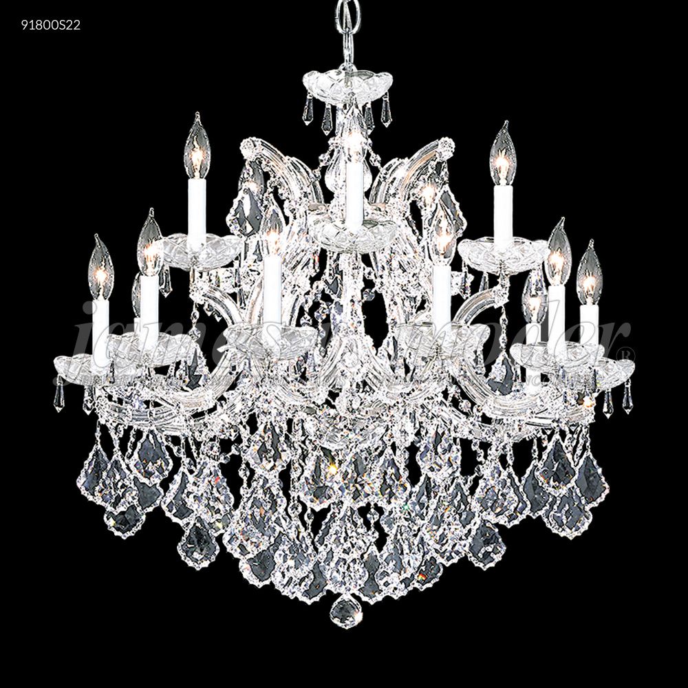 James R Moder Crystal 91800S22 Maria Theresa 15 Arm Chandelier in Silver