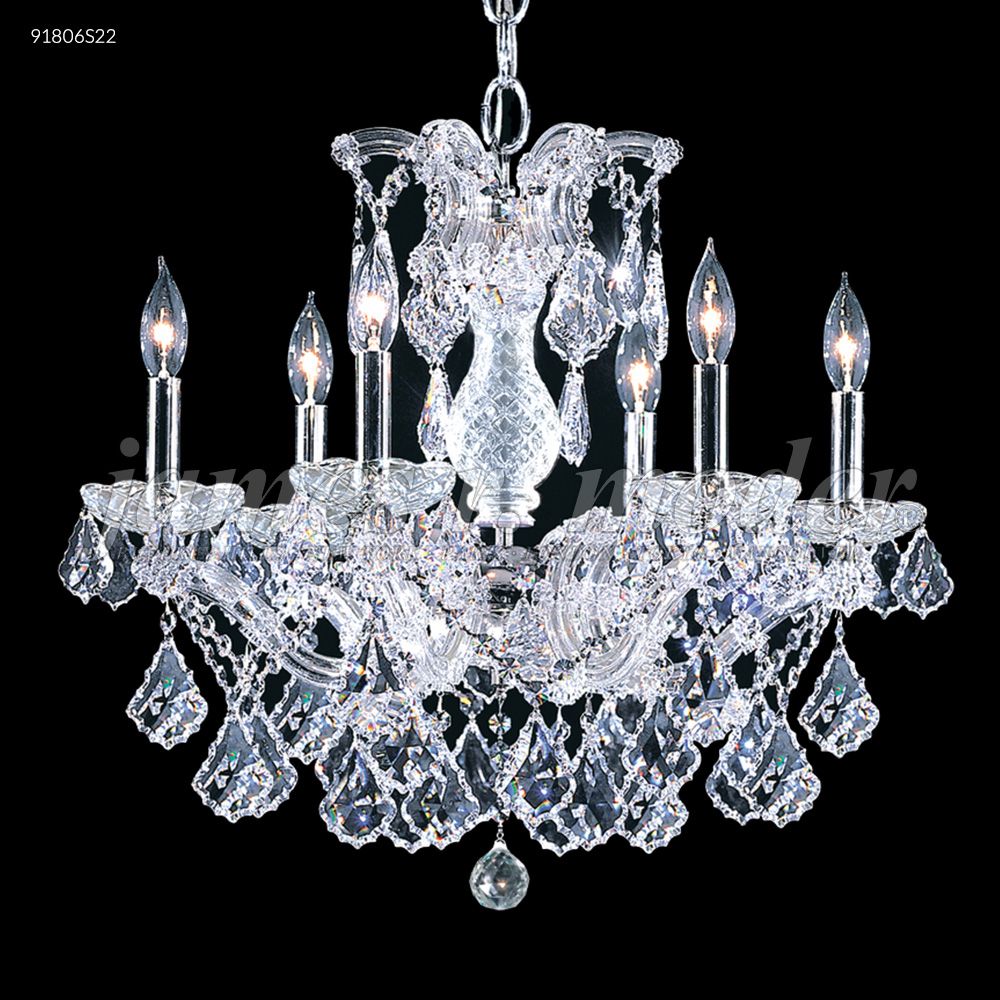 James R Moder Crystal 91806S22 Maria Theresa 6 Arm Chandelier in Silver