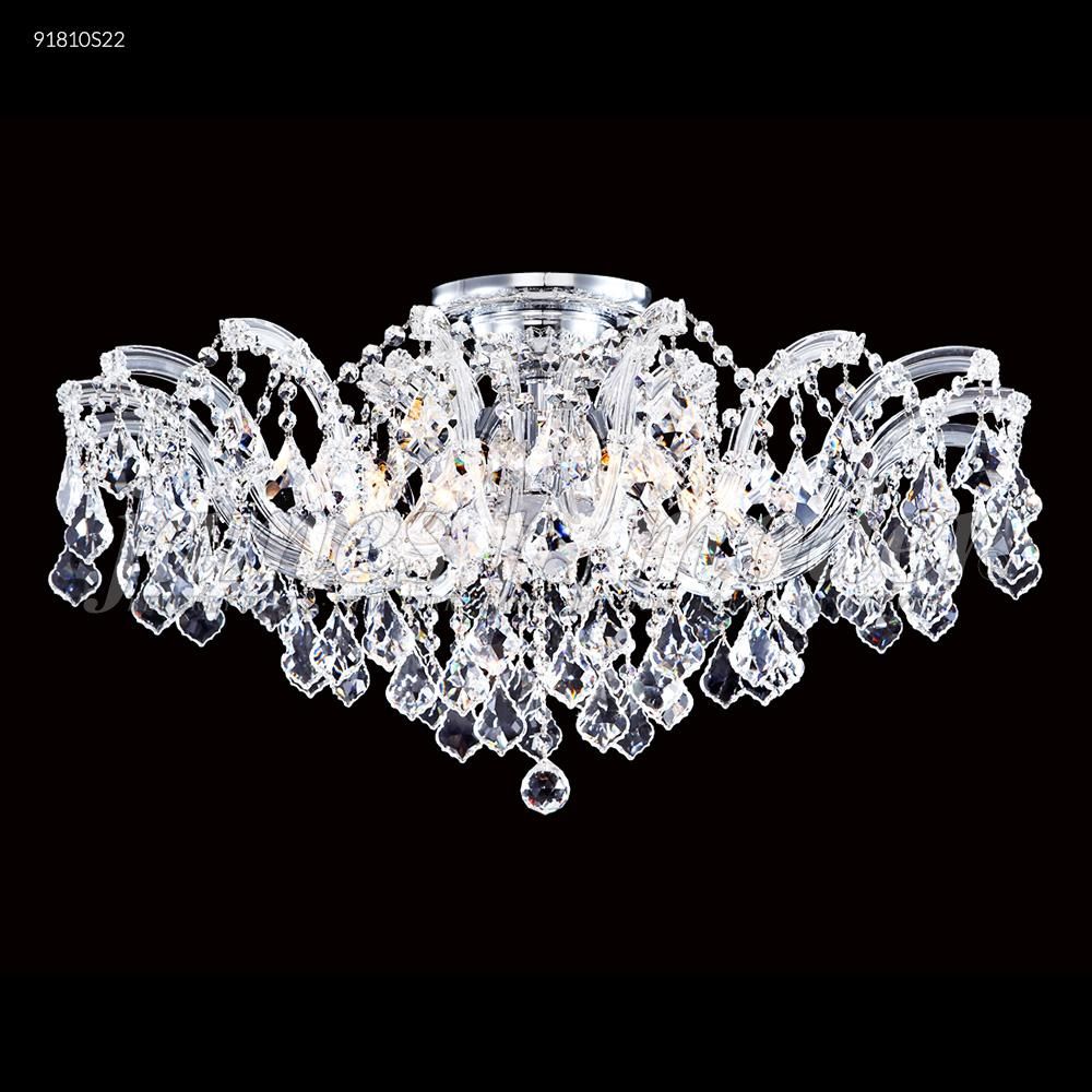 James R Moder Crystal 91808S22 Maria Theresa 3 Light Flush Mount in Silver