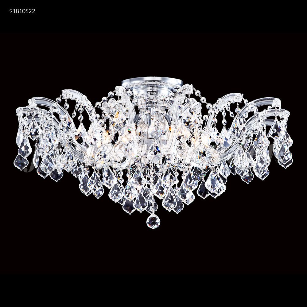 James R Moder Crystal 91810S22 Maria Theresa 8 Light Flush Mount in Silver