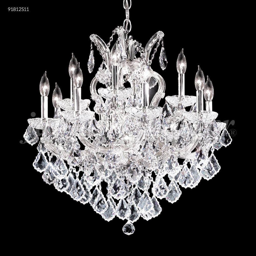 James R Moder Crystal 91812S11 Maria Theresa 12 Arm Chandelier in Silver
